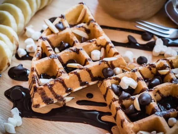 One of the waffles available for home delivery from Delivered Desserts