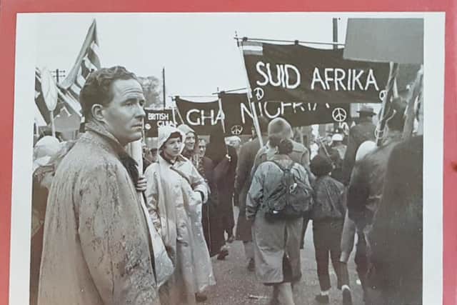 Former Preston North MP Ron Atkins at an Aldmermaston march organised by the CND (Campaign for Nuclear Disarmament)