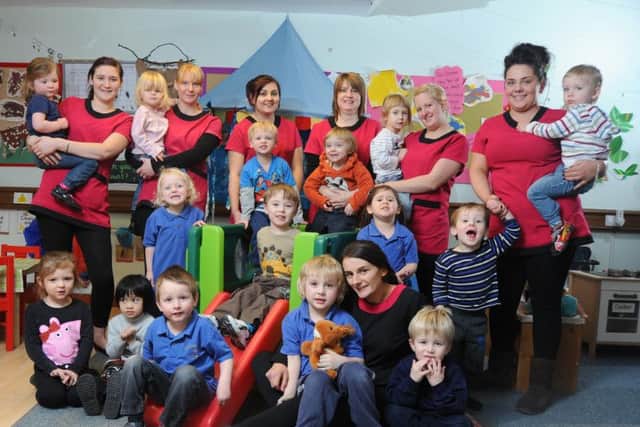 Staff and children at Nature Trail Nurserys Brinscall branch