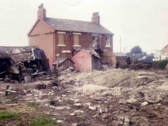 Holly Bank Cottage and the wreckage of the crashed Lightning