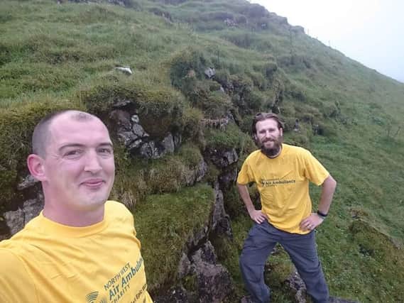 Craig Dudding, of Penwortham, and Andrew Foulkes, of Blackrod, trekked 73 miles over two days, in aid of the North West Air Ambulance charity.