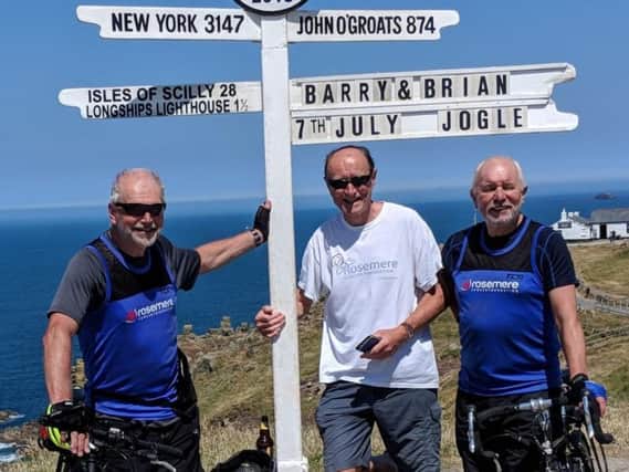 Barry Nutter, John Etough and Brian O'Neill at Land's End