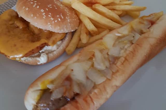 Classic hot dog, the bunstripper and fries