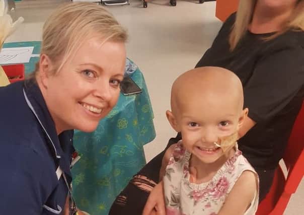 Cancer sufferer Frankie Garbett during her treatment.