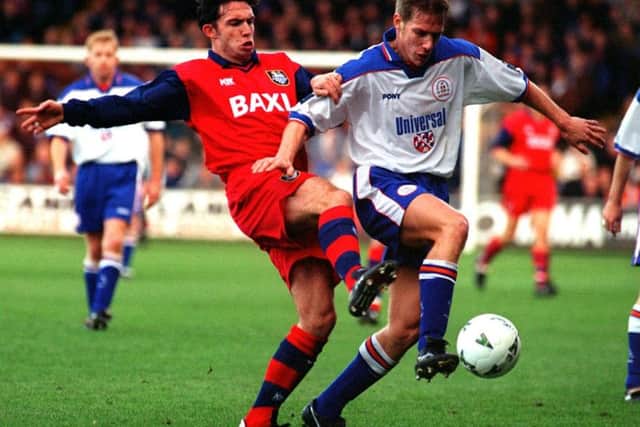 Lee Ashcroft in action against Luton in 1997