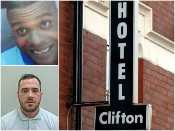 Jonathan Palgrave, top left, of the Clifton Hotel in Preston died after being assaulted. Paul Ellerker, bottom left, was convicted of his manslaughter