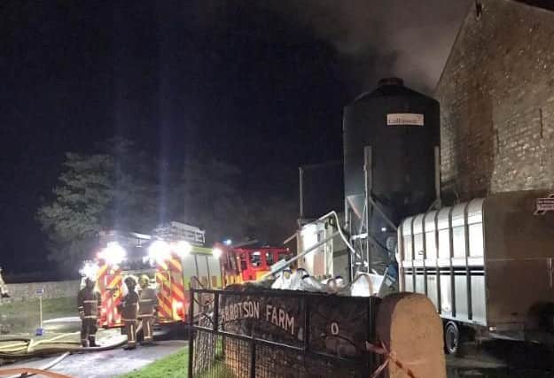 Large Barn fire in Cantsfield, near Lancaster.
Image courtesy of Lancashire Fire and Rescue Service