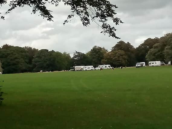 A group of travellers have pulled up at a park in Preston.