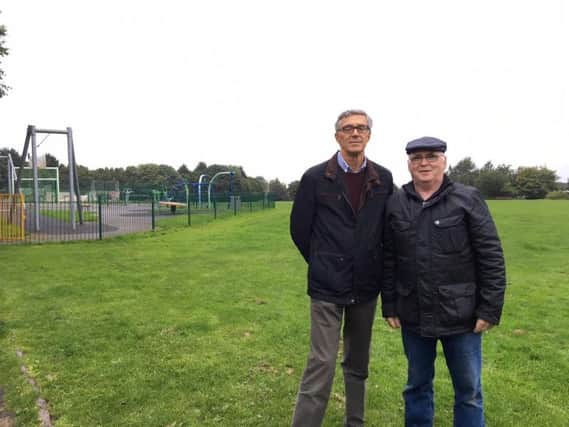 Longridge mayor Coun Paul Byrne and Deputy Mayor Coun Steve Ashcroft at the Kestor Lane recreation ground