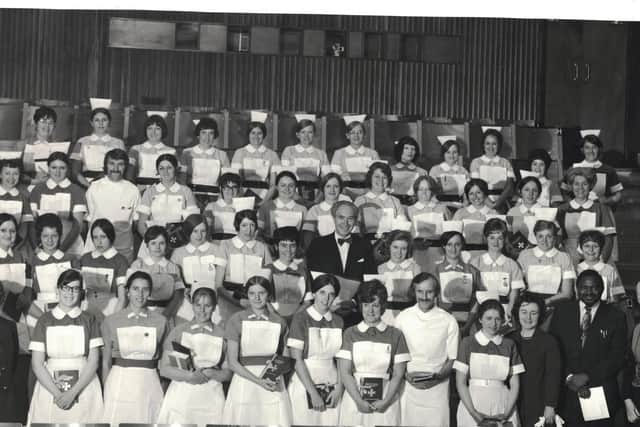 Graduate nurses on presentation day at Sharoe Green Hospital on September 30, 1972
