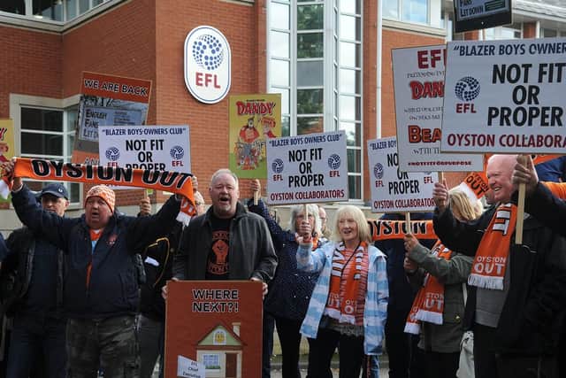 Blackpool FC supporters gathered outside the English Football League's (EFL) headquarters in Preston to protest about the continuing ownership of the club by the Oyston family (Photos: Rob Lock/Johnston Press)