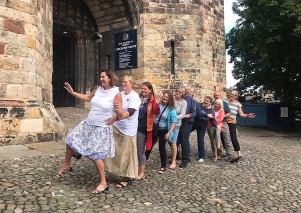 Getting into the conga spirit at Lancaster Castle