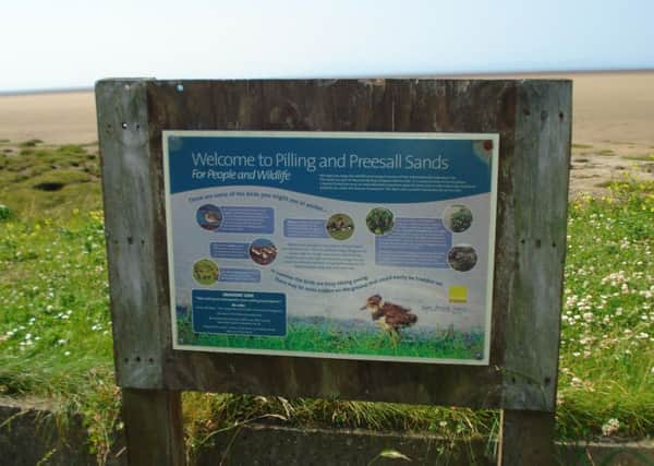 The noticeboard at Preesall and Pilling Sands