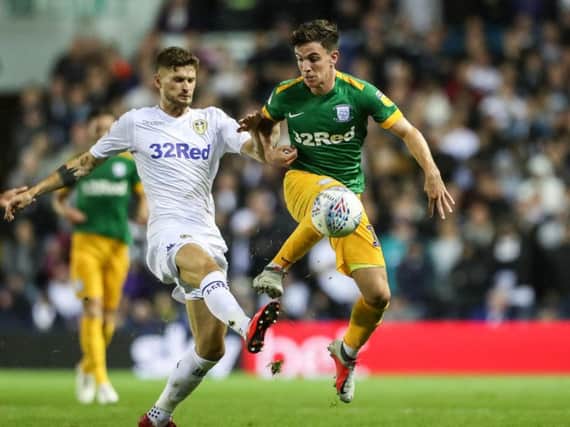 Josh Harrop in action for Preston at Leeds