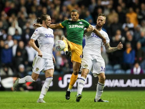 Lukas Nmecha in action during Preston's defeat at Leeds