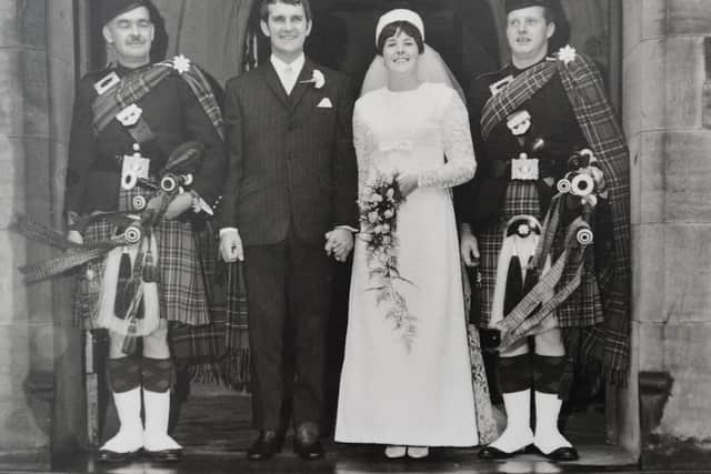 Barbara and Colin's wedding appeared on the front of the Leyland Guardian in 1968