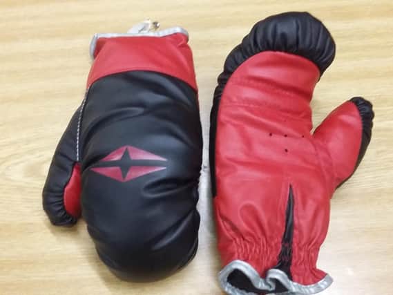 These childrens boxing gloves are on sale at GB Antiques Centre for a tenner