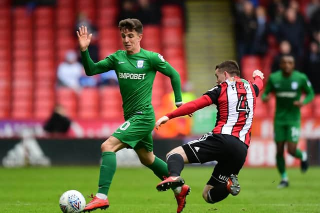 Josh Harrop in action during PNE's win at Bramall Lane in April