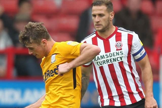 Ryan Ledson picks out a pass in PNE's defeat at Sheffield United last Saturday