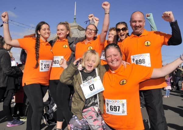 Rev. Linda Tomkinson (front) and her flock from the Freedom Church, Mereside at the Blackpool Music Run