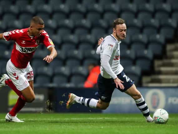 Brandon Barker was back in the side for Preston's Carabao Cup clash with Middlesbrough
