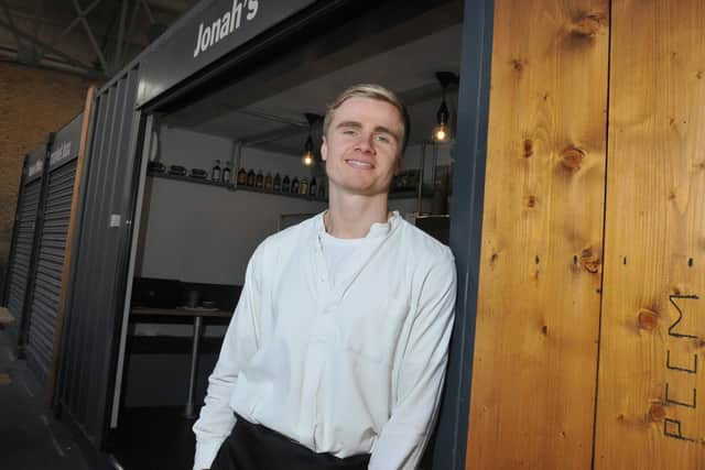 Adam Jonah Gardner has set up Jonah's coffee shop at Preston's new box market, transforming a shipping container to a sit-in and take away coffee shop.
