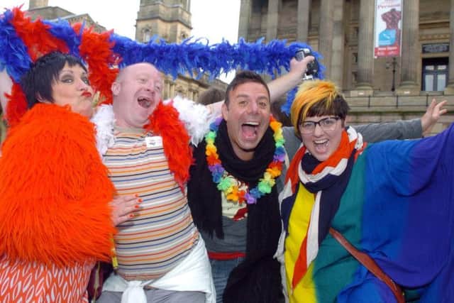 Frances Mort, Gareth Williams, Mario Kyriacou and Colette Halstead at 2012's Pride festival