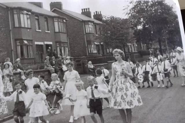 Judith Henderson's brother, Martin Harrison, right with blonde hair, in one of the St John's Church walking days in the late 1950s/early 1960s.