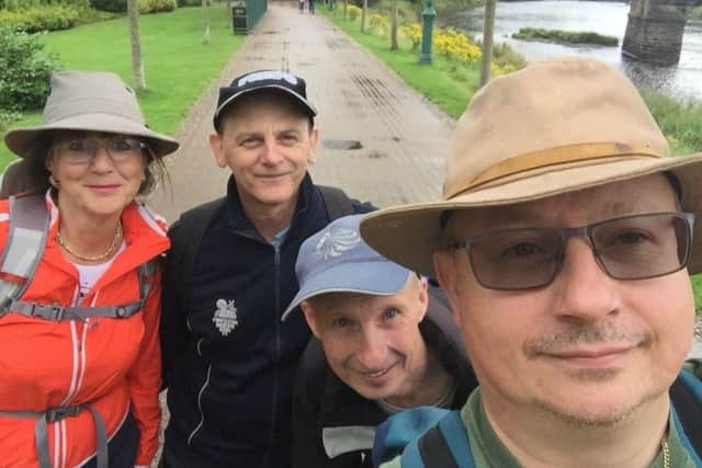 Joan Burrows, Terry Burns, Stephen Richards and Stuart Richards walked from Goole to Preston for Rosemere and St Catherine's Hospice on behalf of Irene's Cancer Fund