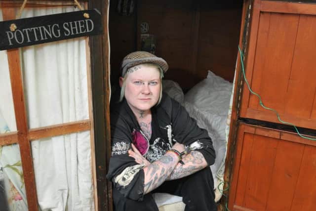 April in her 'home'