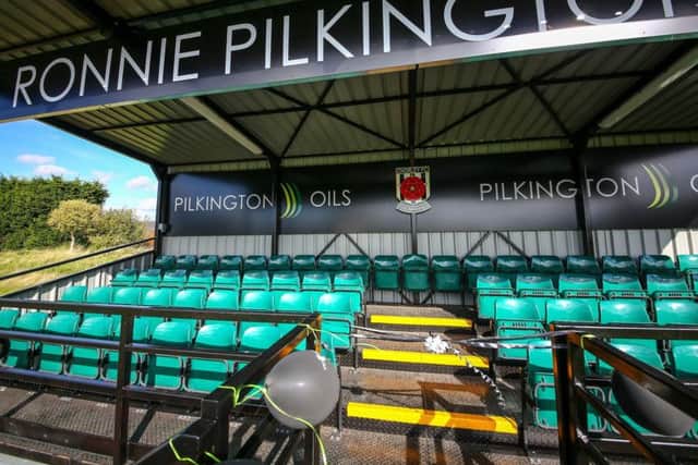 A general view of the new Ronnie Pilkington Stand at Victory Park