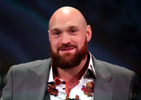 Tyson Fury during the televised press conference