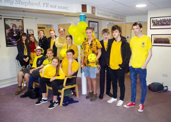 Sixth forrmers at Hutton Grammar School wore yellow and organsied a series of evensts to mark World Mental Health Day