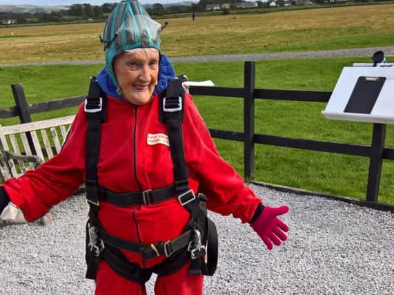 Hilda pictured at the parachuting centre