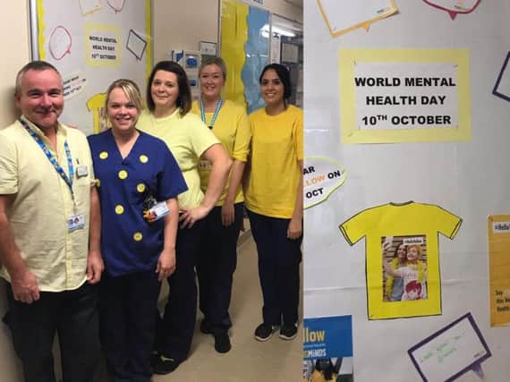 Staff across the hospitals are also participating in the national #helloyellow campaign today to show young people in particular that they are not alone when it comes to mental health and that it is okay to speak out and get help