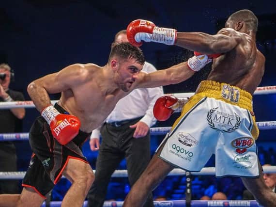 Jack Catterall on his way to victory over Ohara Davies. Picture: Chris Roberts