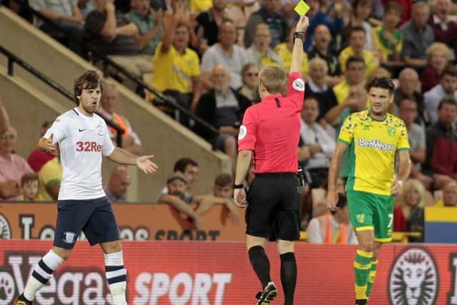 Preston North End's Ben Pearson is no stranger to a yellow card