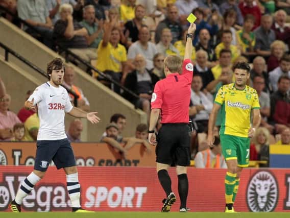 Preston North End's Ben Pearson is no stranger to a yellow card