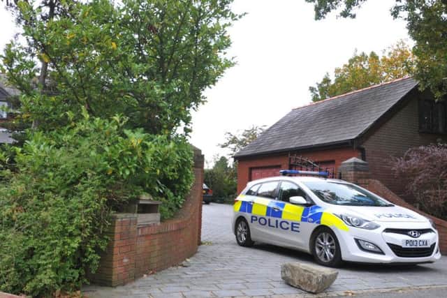 Police at the scene of Moody Lane, Mawdesley, where Alison Cowley was stabbed