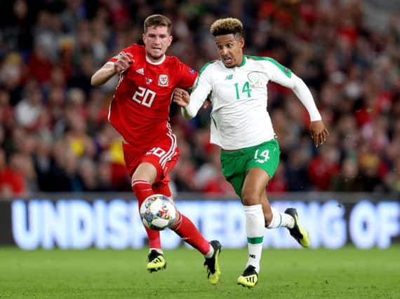 Callum Robinson in action during the Republic of Ireland's defeat to Wales in Cardiff