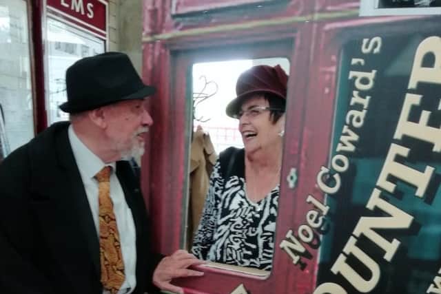 Chris and Joan recreate a scene from "Brief Encounter"