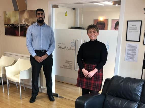 Dr Arfan Iqbal and dental nurse Tracey Topping of Grimsargh Smile Clinic in Grimsargh