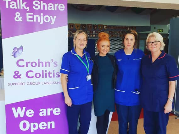 Victoria Danson, second left, who runs a support group for people with Crohn's and colitis