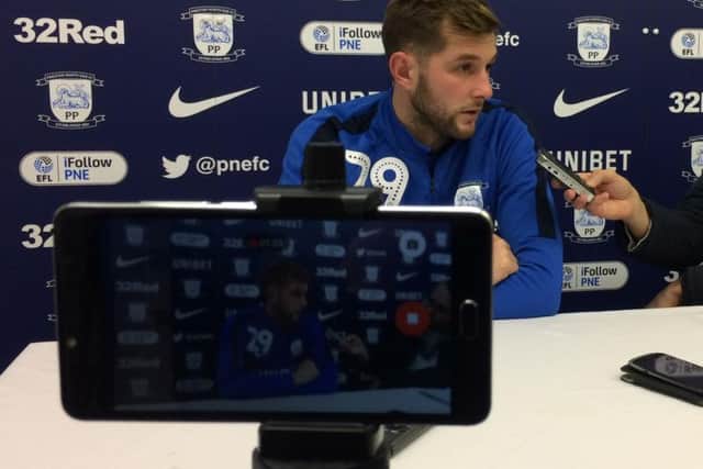 Tom Barkhuizen speaks to the press ahead of Preston North End's trip to Hull