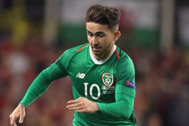 Preston striker Sean Maguire in action for the Republic of Ireland against Wales on Tuesday night