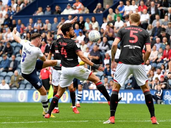 Alan Browne scores for PNE against Bolton