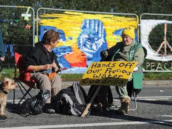 Fracking protesters at the Preston New Road site