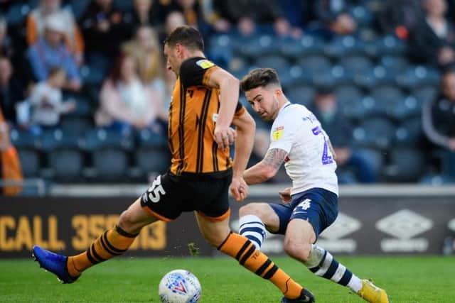 Sean Maguire in action on his return to the PNE starting line-up at Hull