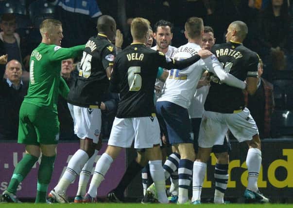 Tempers flare between Preston and Bolton on Haloween night 2015