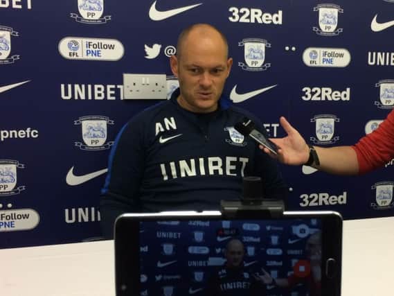 Alex Neil speaks to the media at Springfields on Monday morning